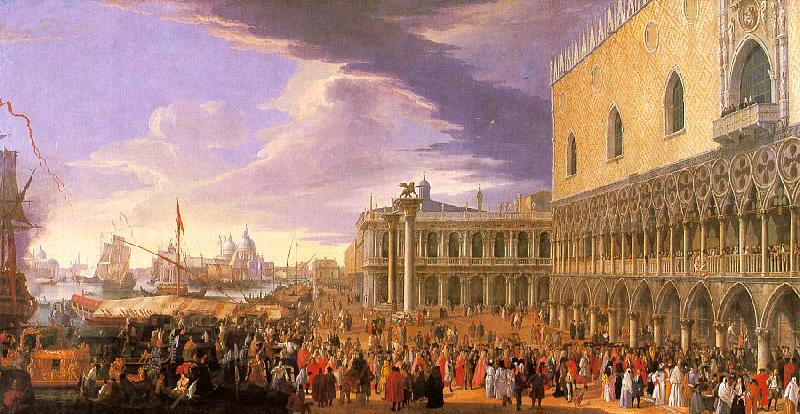 Luca Carlevaris Entry of the Earl of Manchester into the Doge's Palace China oil painting art